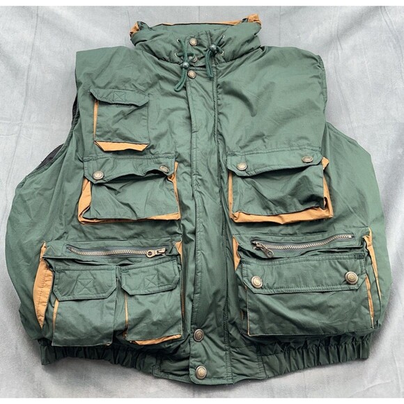 Vintage Stratojac Green Down Vest Jacket Men's XXL Hunting Outdoor Pockets NEW - Picture 1 of 10